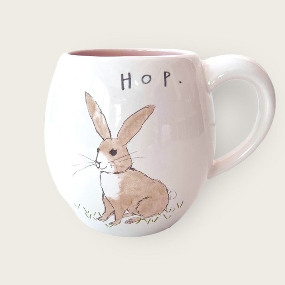 Rae Dunn HOP Easter Bunny Rabbit Spring Coffee Mug Tea Cup Farmhouse‎ Decor - Picture 1 of 6